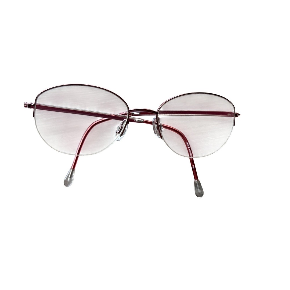 Gloria Vanderbilt Theta 23 Womens Eyeglasses FRAMES Burgundy Oval Semi-Rimless